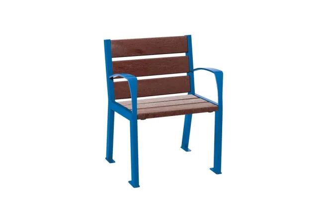 Fauteuil de ville avec accoudoirs finition bleue