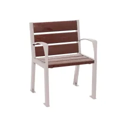 Fauteuil urbain en acier gris clair et plastique recyclé
