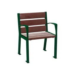 Fauteuil de ville en acier vert avec accoudoirs