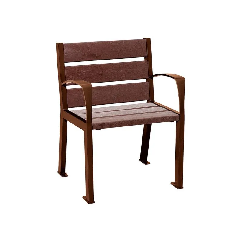 Fauteuil de rue avec accoudoir, finition Corten