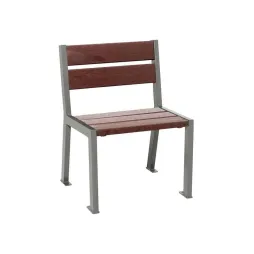 Chaise urbaine acier gris Procity et lames marron