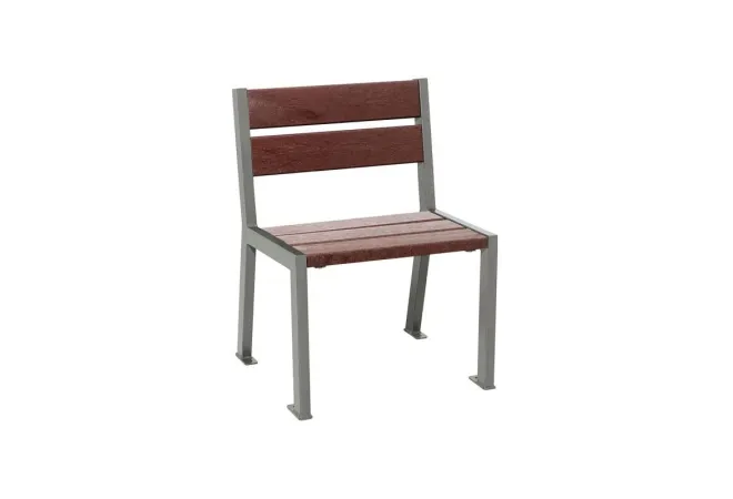 Chaise urbaine acier gris Procity et lames marron