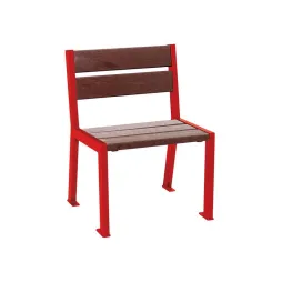 Chaise de ville lames marron et acier rouge