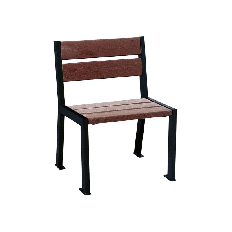 Chaise de rue en plastique recyclé et acier noir