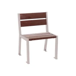 Chaise collectivité en lames marron et acier gris clair