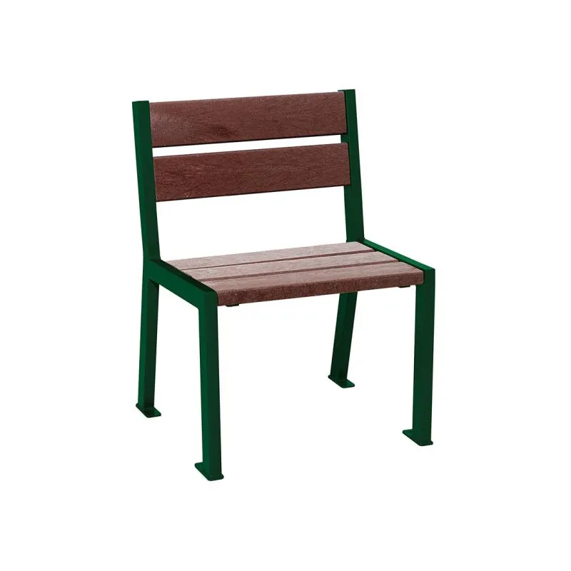 Chaise structura métal vert et assise/dossier lames plastique recyclé