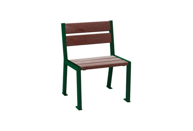 Chaise structura métal vert et assise/dossier lames plastique recyclé