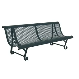 Banc avec dossier en acier