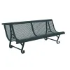 Banc avec dossier en acier