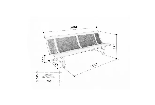 Schéma banc public