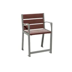 Fauteuil extérieur PMR acier gris Procity et lames de recyclé