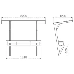 Dimensions du banc de jardin avec ombrelle Londres