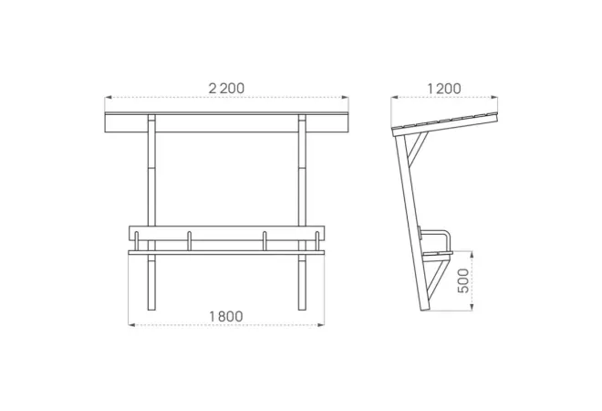 Dimensions du banc de jardin avec ombrelle Londres