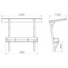 Dimensions du banc de jardin avec ombrelle Londres