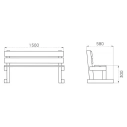 Dimensions du banc scolaire en bois