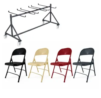 Lot chaises pliantes en métal