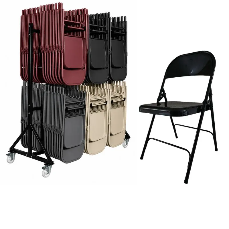 Lot de 60 chaises pliantes en métal