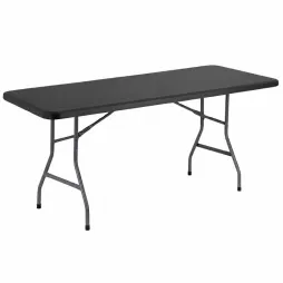 Table pliante rectangle grise en polypro