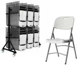 Lot de 52 Chaises pliantes M2 Polychaise + 1 chariot de transport Lot de 52 Chaises pliantes M2 Polychaise + 1 chariot de transport
