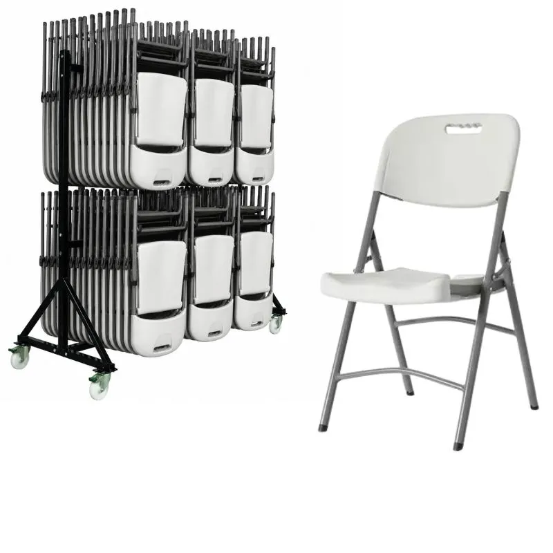Lot de 52 Chaises pliantes M2 Polychaise + 1 chariot de transport Lot de 52 Chaises pliantes M2 Polychaise + 1 chariot de transport