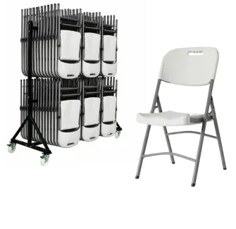 Lot de 52 Chaises pliantes M2 Polychaise + 1 chariot de transport
