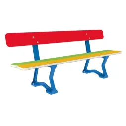 Banc enfant multicolore structure fonte et assise PEHD