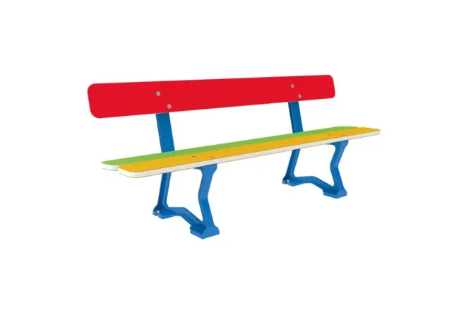 Banc enfant multicolore structure fonte et assise PEHD