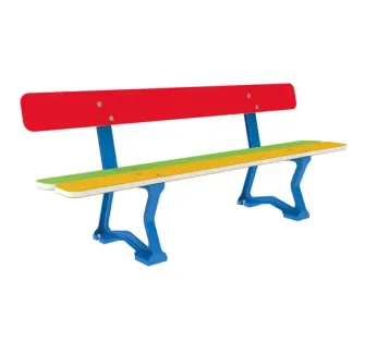 Banc enfant multicolore structure fonte et assise PEHD