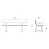 Dimensions du banc scolaire Mora