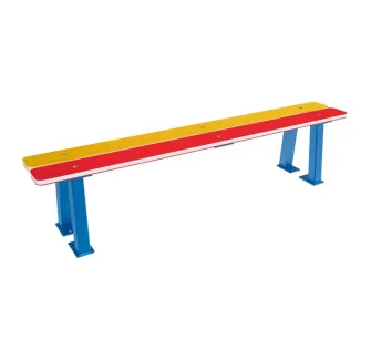 Banquette maternelle en acier et lames PEHD coloré