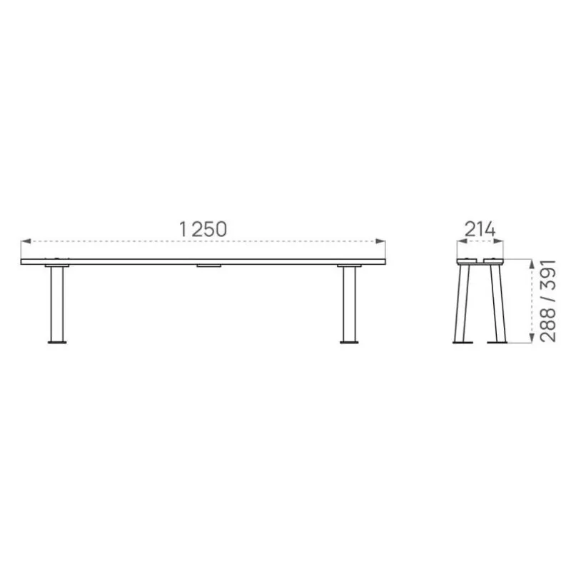 Dimensions de la banquette scolaire colorée Dimensions de la banquette scolaire colorée