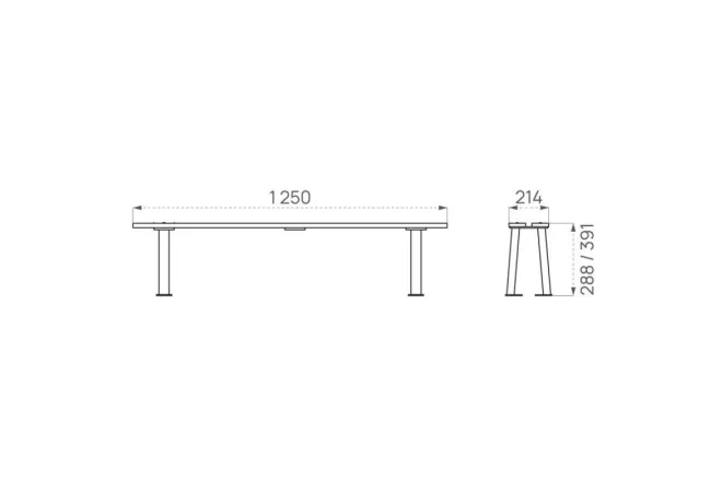 Dimensions de la banquette scolaire colorée Dimensions de la banquette scolaire colorée
