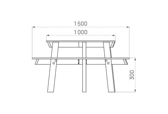 Dimensions de la table en bois pique-nique Lyon