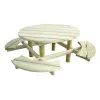 Table de pique-nique ronde en bois pour 8 personnes Table de pique-nique ronde en bois pour 8 personnes