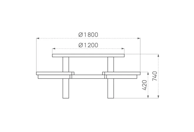 Dimensions de la table de pique-nique ronde en bois Dimensions de la table de pique-nique ronde en bois