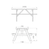 Dimensions de la table bois avec banc exterieur Dimensions de la table bois avec banc exterieur
