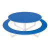 Table pique-nique ronde acier et PEHD bleue Table pique-nique ronde acier et PEHD bleue