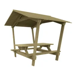 Table pique-nique avec toit en bois Table pique-nique avec toit en bois