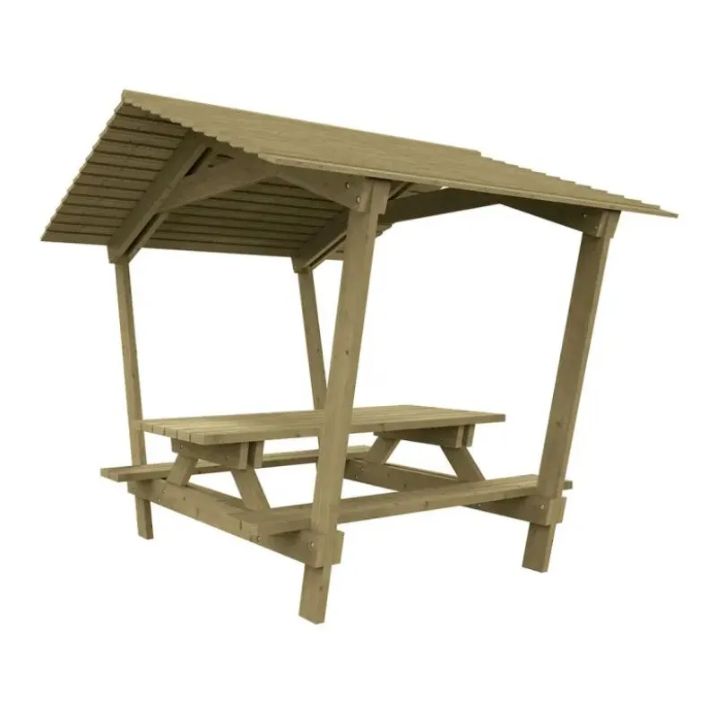Table pique-nique avec toit en bois Table pique-nique avec toit en bois