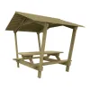 Table pique-nique avec toit en bois Table pique-nique avec toit en bois