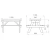 Dimensions de la table de pique-nique en bois pour enfants Dimensions de la table de pique-nique en bois pour enfants
