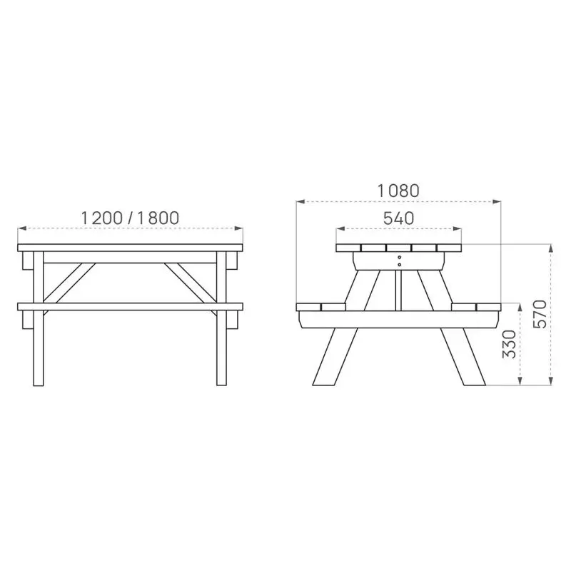 Dimensions de la table de pique-nique en bois enfant Dimensions de la table de pique-nique en bois enfant