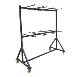 Lot de chaises pliantes en velours - Chariot de transport