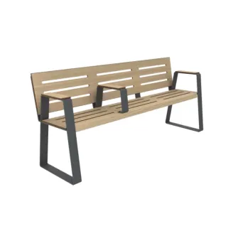 Banc public sénior HPL ajouré chêne clair