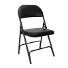 Chaise pliante en vinyle noir Chaise pliante en vinyle noir