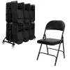 Lot de 60 chaises salles des fêtes en vinyle et chariot de transport Lot de 60 chaises salles des fêtes en vinyle et chariot de transport