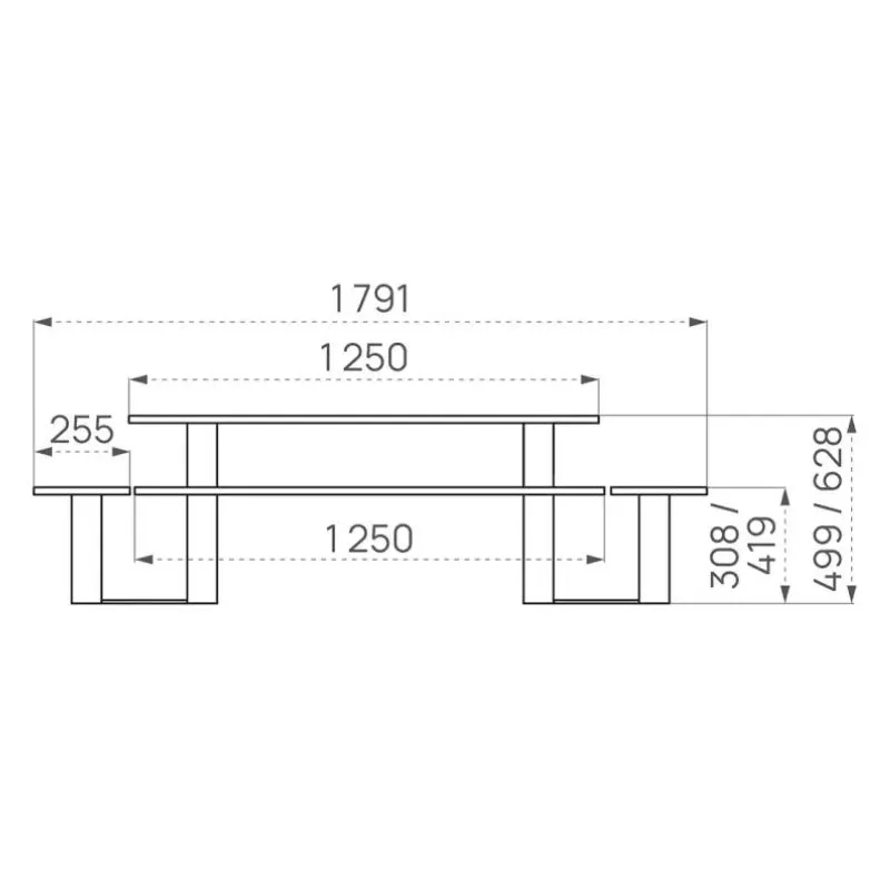 Dimensions de la table de pique-nique maternelle ou primaire Dimensions de la table de pique-nique maternelle ou primaire