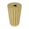 Poubelle de ville ronde en bois de 110 litres Poubelle de ville ronde en bois de 110 litres
