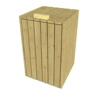 Corbeille de ville en bois traite autoclave classe 4
