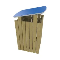 Poubelle publique en bois avec toit en PEHD Poubelle publique en bois avec toit en PEHD